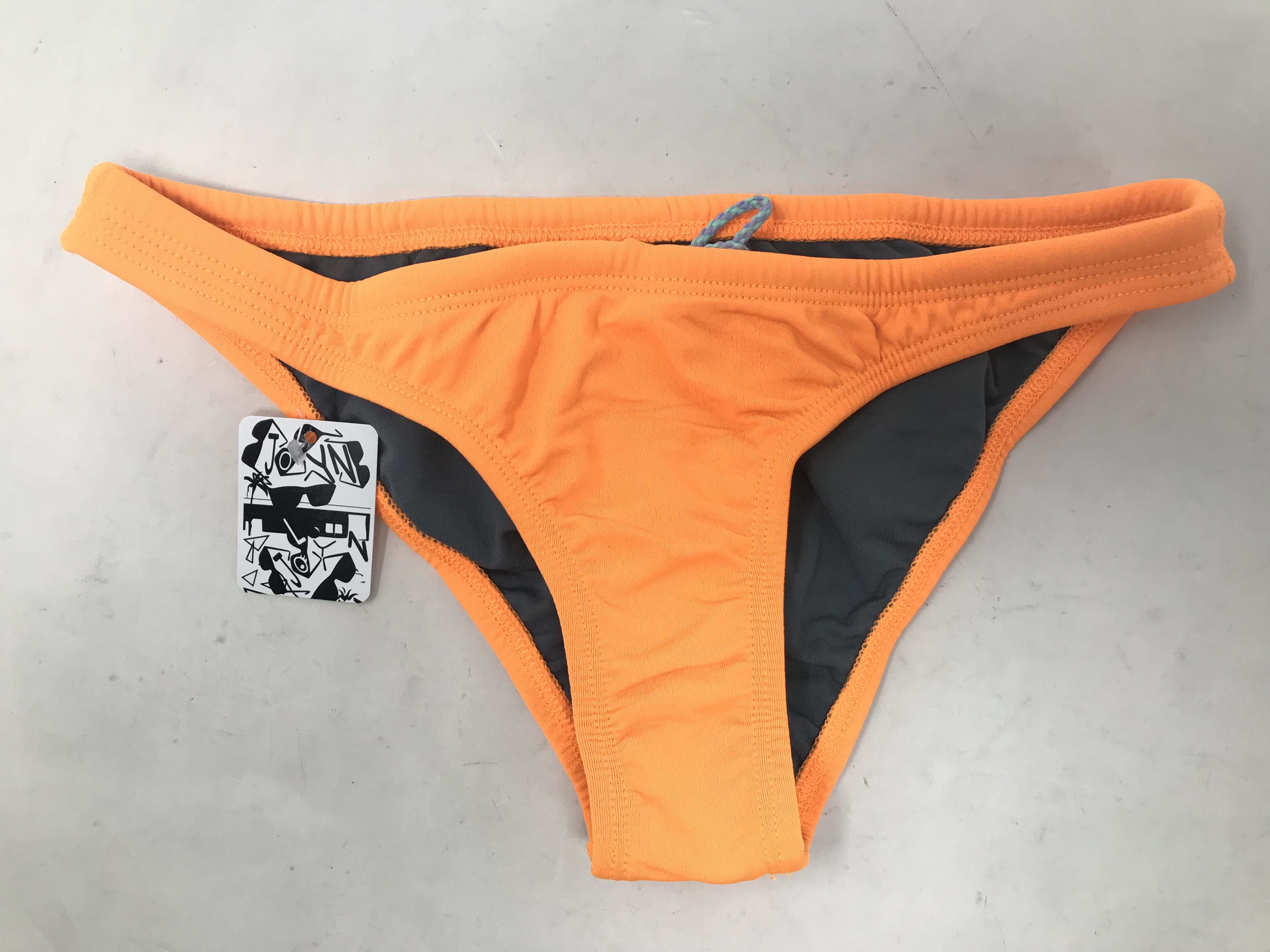 Jolyn Bikini Bottom Large EUR style Drawstring NWT Citrus Orange Neon ...